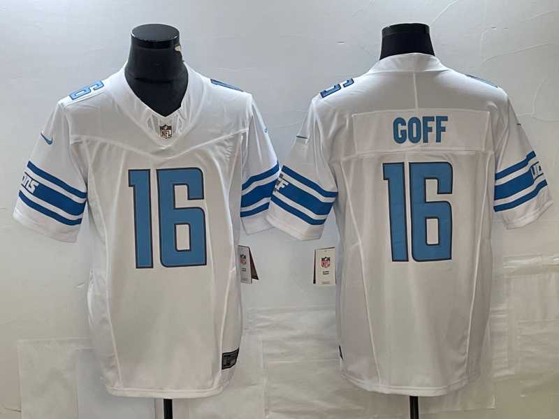 Men%27s Detroit Lions #16 Jared Goff White 2023 FUSE Vapor Limited Jersey->detroit lions->NFL Jersey
